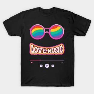 Retro Music Lover Colourful T-Shirt